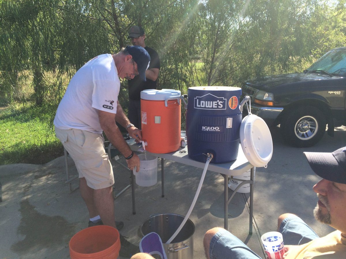 Mike prepping to batch sparge