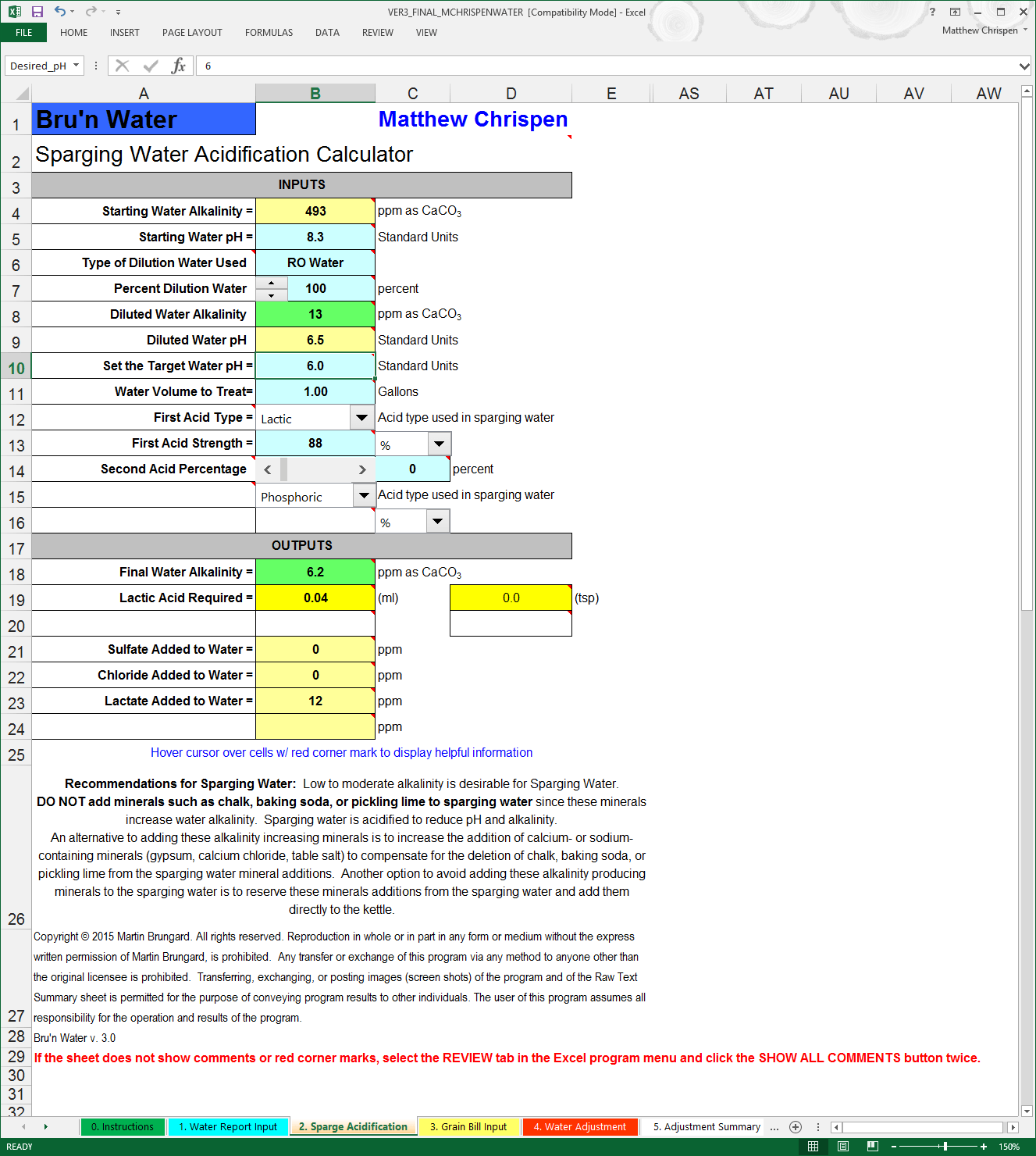 BWS 3.0 Sparge Acidification